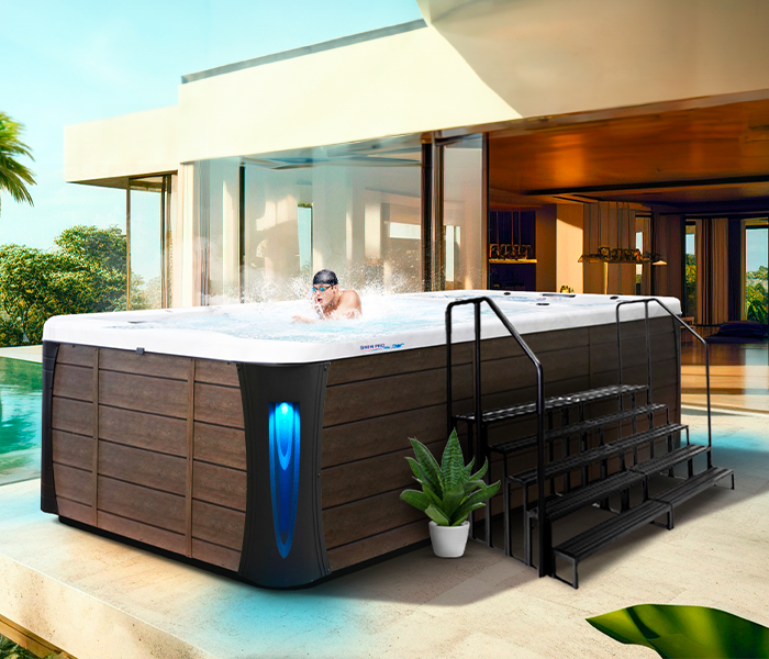 Calspas hot tub being used in a family setting - Merrimack